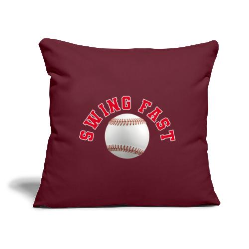 Baseball: Swing Fast Energy - Throw Pillow Cover 17.5” x 17.5”