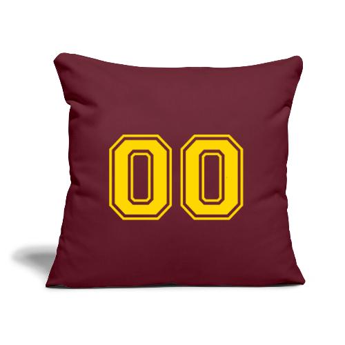 Number 00 in a classic athletic collegiate font - Throw Pillow Cover 17.5” x 17.5”