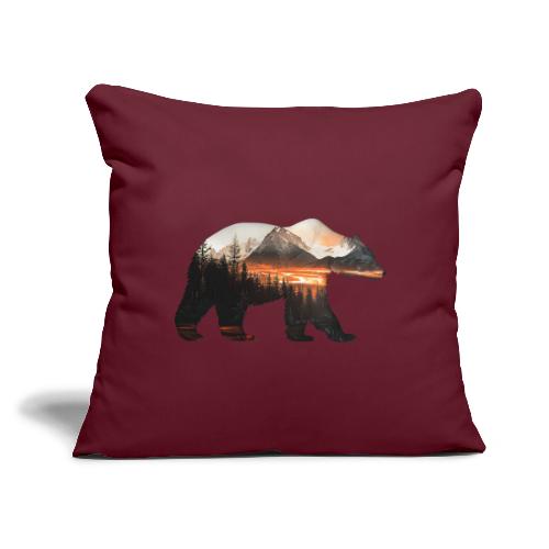Canada Bear: fiery tones - Throw Pillow Cover 17.5” x 17.5”