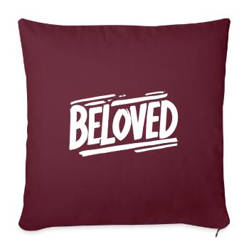 Beloved Heart-Warming Bold Brushstrokes - Throw Pillow Cover 17.5” x 17.5” - burgundy - Front