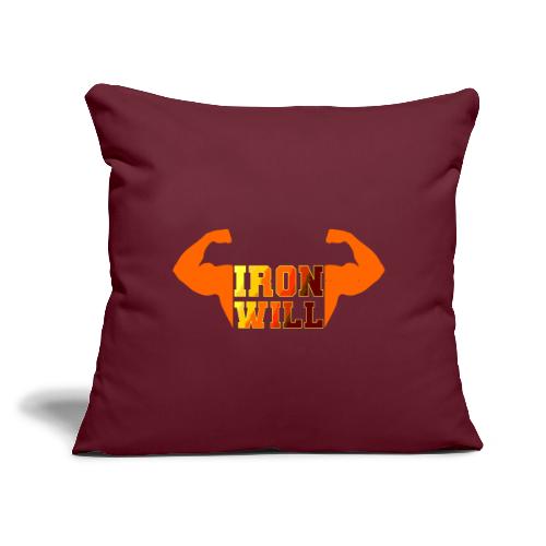 Bodybuilding: Iron Will Power - Throw Pillow Cover 17.5” x 17.5”