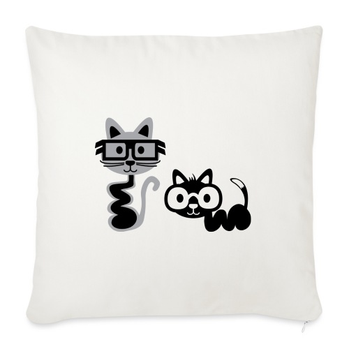 Big Eyed, Cute Alien Cats - Throw Pillow Cover 17.5” x 17.5”