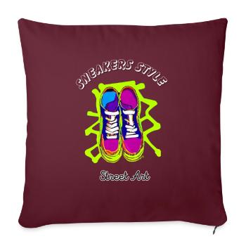 sneakers style - Throw Pillow Cover 17.5” x 17.5” - burgundy - Front