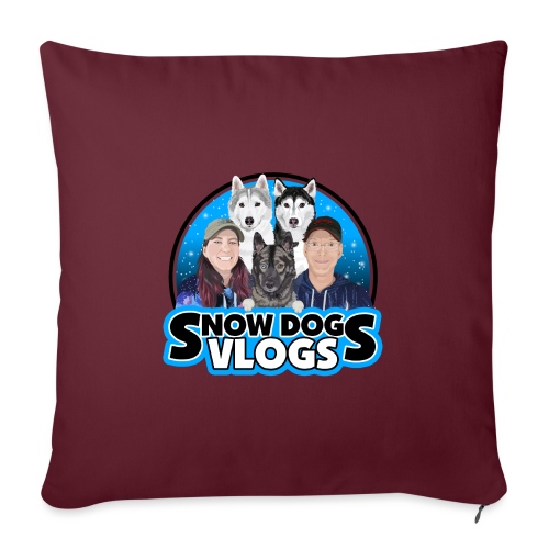 Snow Dogs Vlogs Family Logo - Throw Pillow Cover 17.5” x 17.5”
