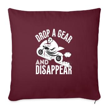 Drop A Gear And Disappear - Throw Pillow Cover 17.5” x 17.5” - burgundy - Front