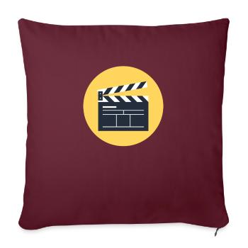 Vintage Film Clapper Director Musical Actor - Throw Pillow Cover 17.5” x 17.5” - burgundy - Front