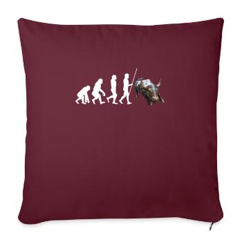 NY Stock Exchange Bull - Throw Pillow Cover 17.5” x 17.5” - burgundy - Front
