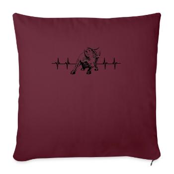 NY Stock Exchange Bull - Throw Pillow Cover 17.5” x 17.5” - burgundy - Front