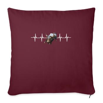 NY Stock Exchange Bull - Throw Pillow Cover 17.5” x 17.5” - burgundy - Front