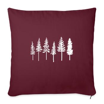 Pine Forest Nature Trees Outdoor - Throw Pillow Cover 17.5” x 17.5” - burgundy - Front