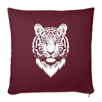 Tiger - Throw Pillow Cover 17.5” x 17.5” - burgundy - Front