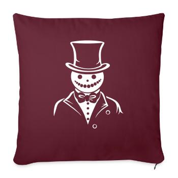 Snowman Gent - Throw Pillow Cover 17.5” x 17.5” - burgundy - Front