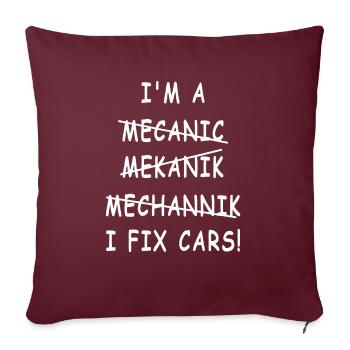 MC motorcyckel rebel legend mechanic fix car auto - Throw Pillow Cover 17.5” x 17.5” - burgundy - Front