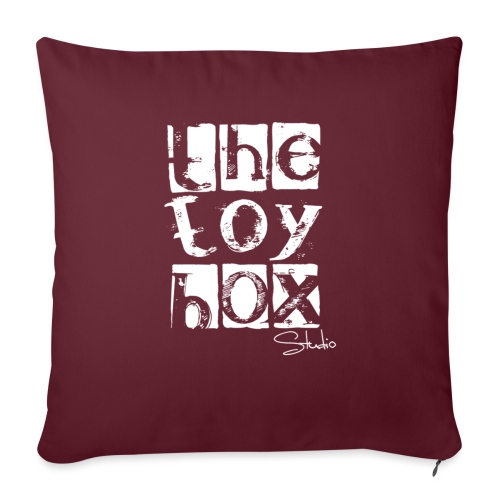 The Toy box Studio - White Logo - Throw Pillow Cover 17.5” x 17.5”