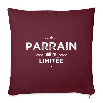 Parrain edition limitee - Throw Pillow Cover 17.5” x 17.5” - burgundy - Front