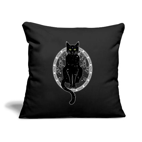 Samhain/Halloween Black Cat - Throw Pillow Cover 17.5” x 17.5”
