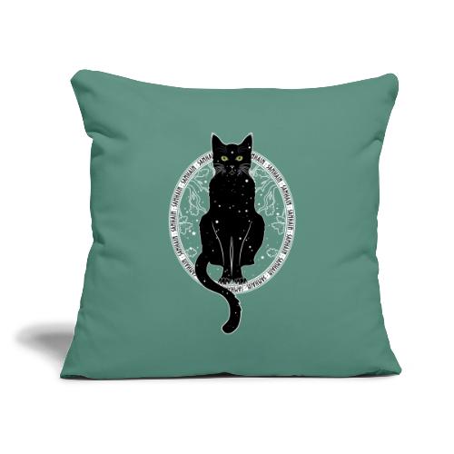 Samhain/Halloween Black Cat - Throw Pillow Cover 17.5” x 17.5”
