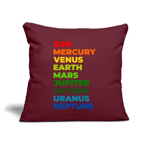 Color the solar system - Throw Pillow Cover 17.5” x 17.5”