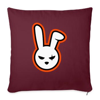 Angry Bunny - Throw Pillow Cover 17.5” x 17.5” - burgundy - Front