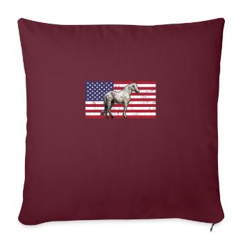 appaloosa equestrian horse - Throw Pillow Cover 17.5” x 17.5” - burgundy - Front