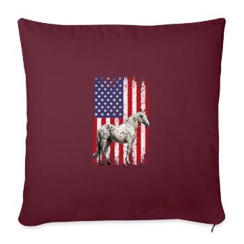 appaloosa equestrian horse - Throw Pillow Cover 17.5” x 17.5” - burgundy - Front