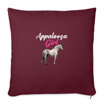 appaloosa equestrian horse - Throw Pillow Cover 17.5” x 17.5” - burgundy - Front