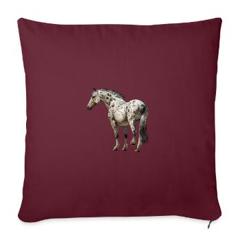 appaloosa equestrian horse - Throw Pillow Cover 17.5” x 17.5” - burgundy - Front