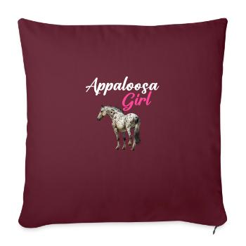 appaloosa equestrian horse - Throw Pillow Cover 17.5” x 17.5” - burgundy - Front