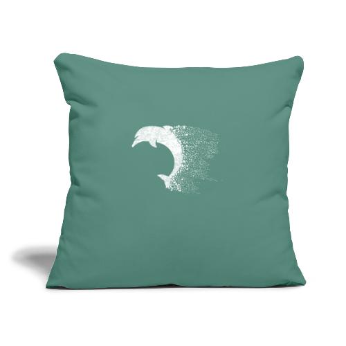 South Carolina Dolphin in White - Throw Pillow Cover 17.5” x 17.5”