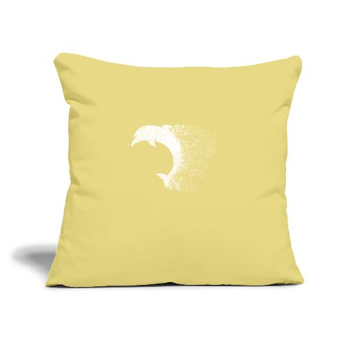 South Carolina Dolphin in White - Throw Pillow Cover 17.5” x 17.5”