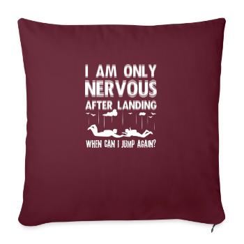 Skydiving Skydiver Parachute - Throw Pillow Cover 17.5” x 17.5” - burgundy - Front