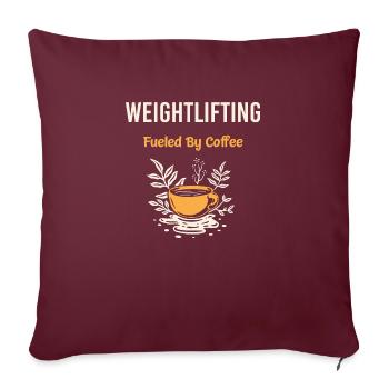 Weightlifting Weight Lifting - Throw Pillow Cover 17.5” x 17.5” - burgundy - Front