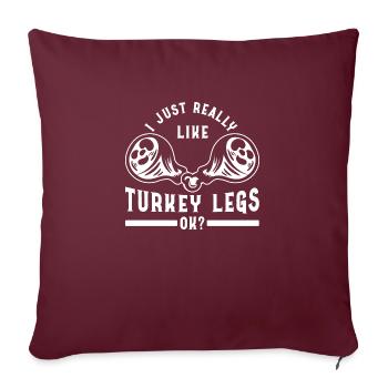 Renaissance Festival Ren Fair Faire Funny Medieval - Throw Pillow Cover 17.5” x 17.5” - burgundy - Front