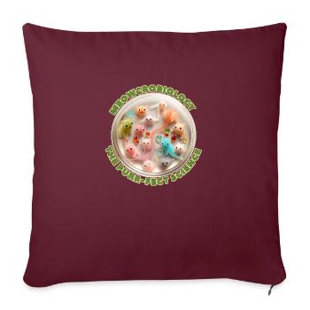 Meowcrobiology, The Purrr-fect Science - Throw Pillow Cover 17.5” x 17.5” - burgundy - Front