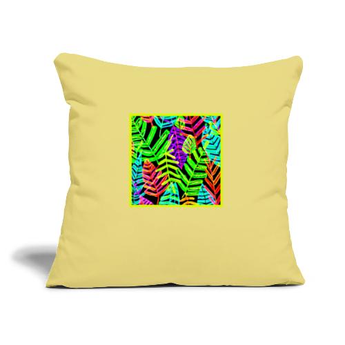Glowing Leaf Pattern Design - Throw Pillow Cover 17.5” x 17.5”
