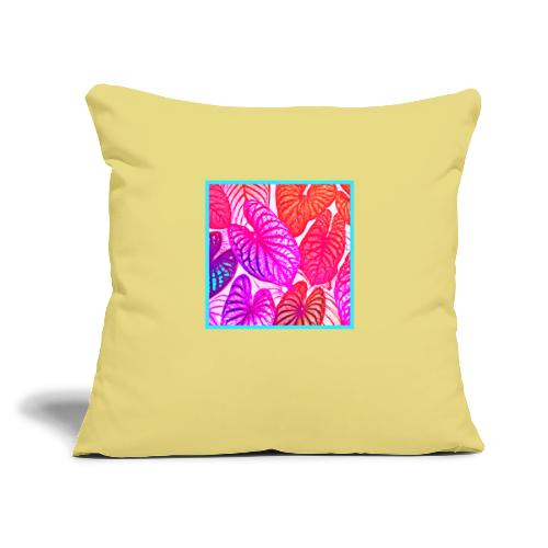 Color Burst Leaves Neon Elegance - Throw Pillow Cover 17.5” x 17.5”