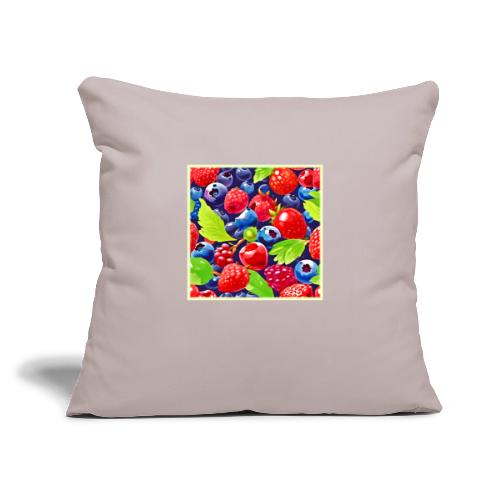 Summer Berry Medley - Throw Pillow Cover 17.5” x 17.5”