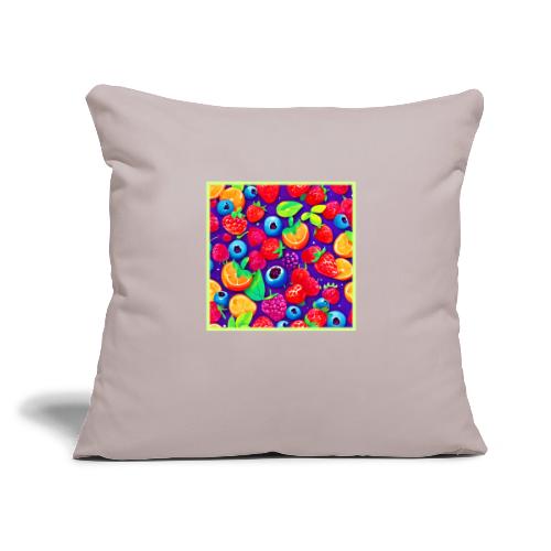 Citrus & Berries Burst - Throw Pillow Cover 17.5” x 17.5”