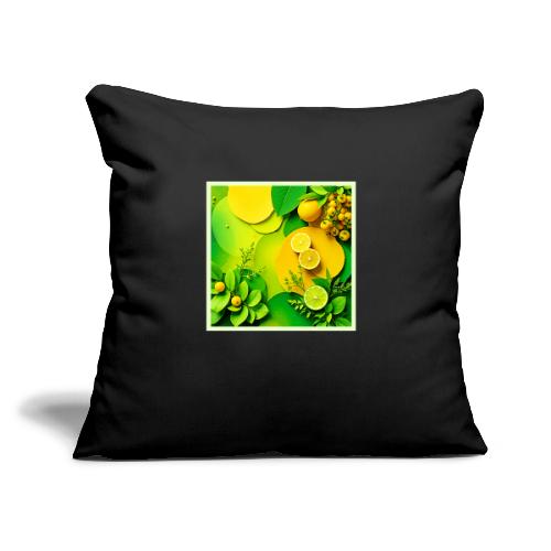Abstract Lemon Lime Nature Art - Throw Pillow Cover 17.5” x 17.5”