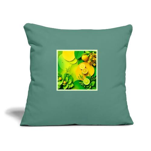 Abstract Lemon Lime Nature Art - Throw Pillow Cover 17.5” x 17.5”