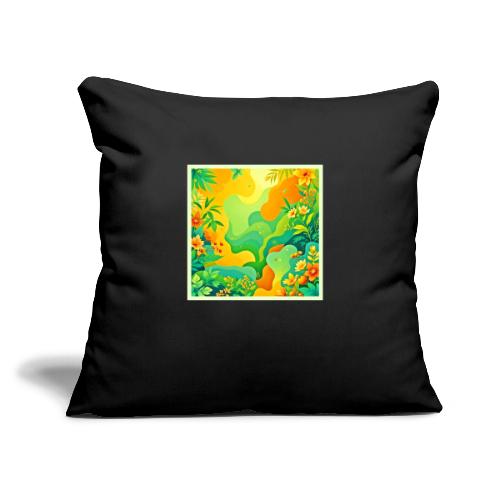 Tropical Foliage Abstract - Throw Pillow Cover 17.5” x 17.5”