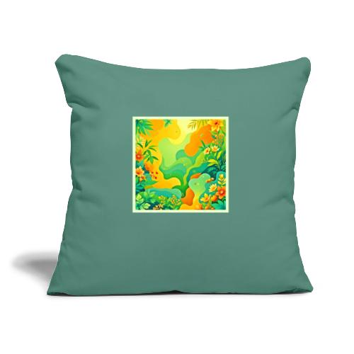 Tropical Foliage Abstract - Throw Pillow Cover 17.5” x 17.5”