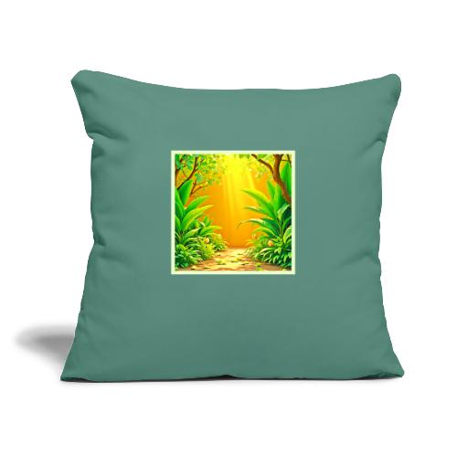 Sunny Nature Path Art - Throw Pillow Cover 17.5” x 17.5”
