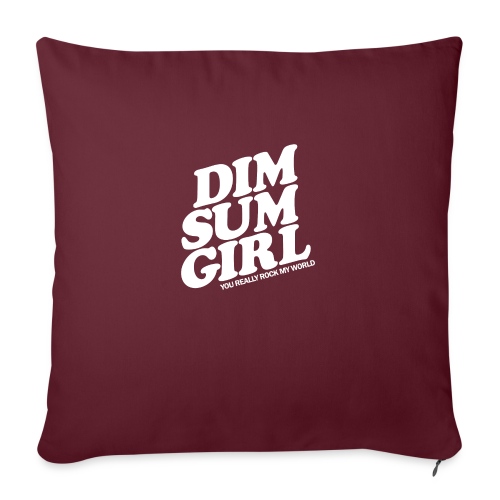 Dim Sum Girl white - Throw Pillow Cover 17.5” x 17.5”