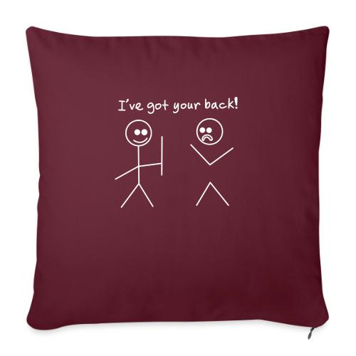 Got Your Back Stick Figure Design - Throw Pillow Cover 17.5” x 17.5”
