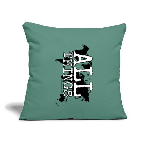 All Things World Map - Throw Pillow Cover 17.5” x 17.5”