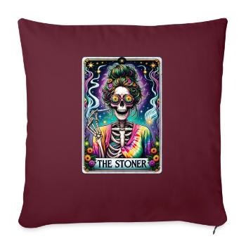 The Stoner - Throw Pillow Cover 17.5” x 17.5” - burgundy - Front