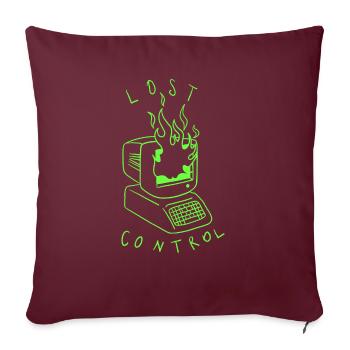 Lost Control: A Retro Computer Inspired Design - Throw Pillow Cover 17.5” x 17.5” - burgundy - Front