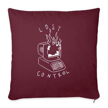 Lost Control: A Retro Computer Inspired Design - Throw Pillow Cover 17.5” x 17.5” - burgundy - Front