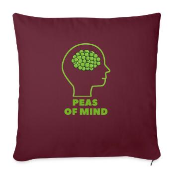 Peas of Mind - Throw Pillow Cover 17.5” x 17.5” - burgundy - Front